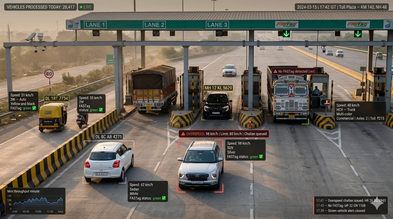Automatic number plate recognition with speed estimation